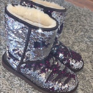 Purple and Silver Sparkly Ugg Boots